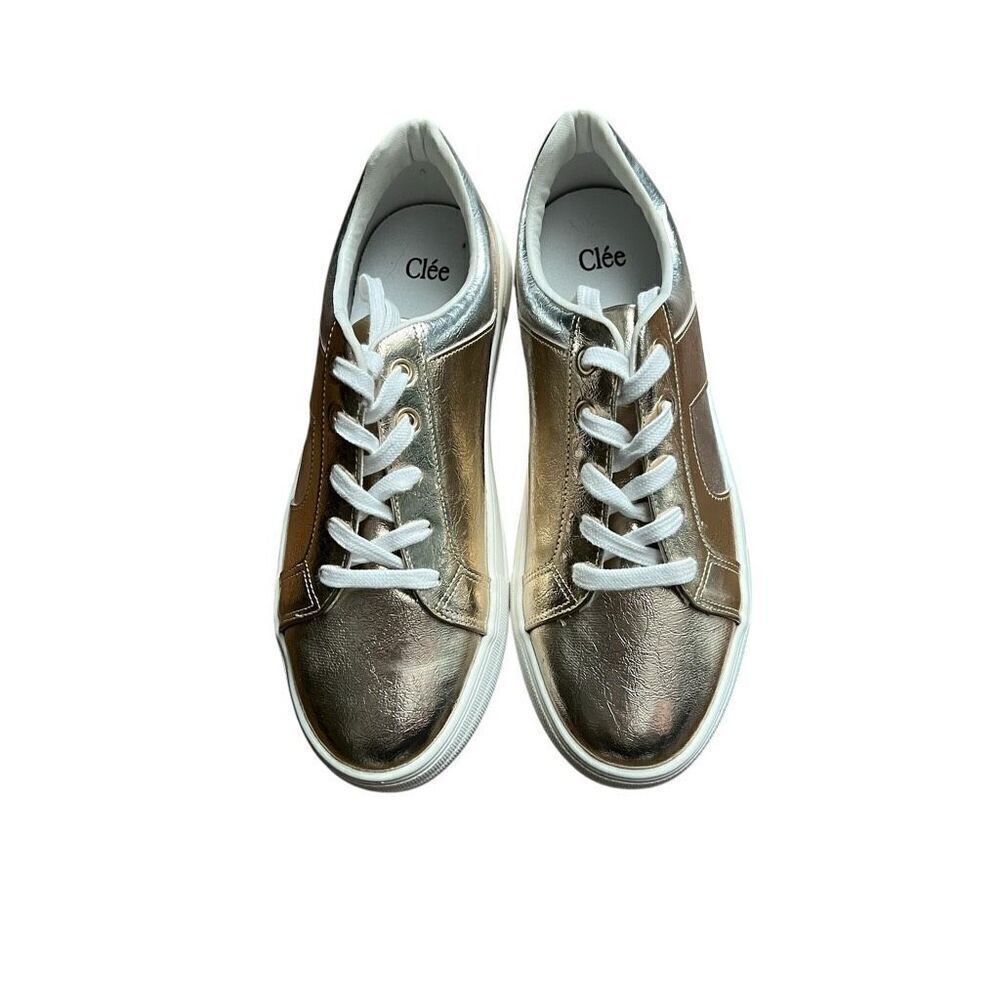 CLEE Gold & Silver Sneaker Size 9 - Picture 5 of 5
